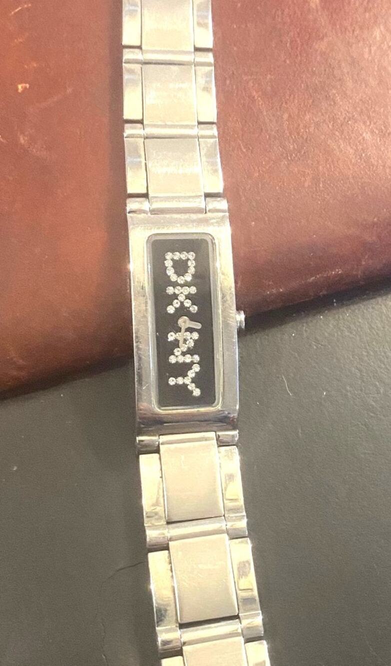 Women's 15mm Silver Tone DKNY Watch, Crystal Accented Face, NY-3408, WR 30M